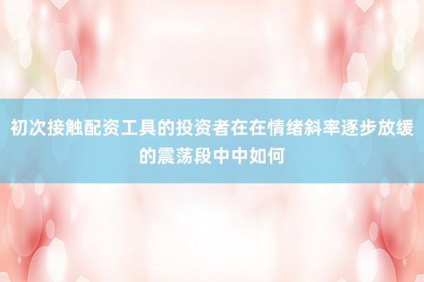 初次接触配资工具的投资者在在情绪斜率逐步放缓的震荡段中中如何