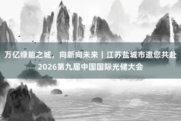 万亿绿能之城，向新向未来丨江苏盐城市邀您共赴2026第九届中国国际光储大会